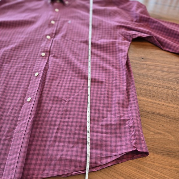 Johnnie-O Hanging out Mens Checked Long Sleeve Button Down Shirt L Pink Cottage - Picture 8 of 9